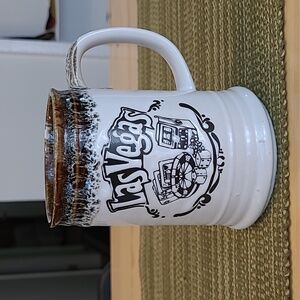 Vintage Las Vegas Embossed Coffee Cup Mug 90's Japan